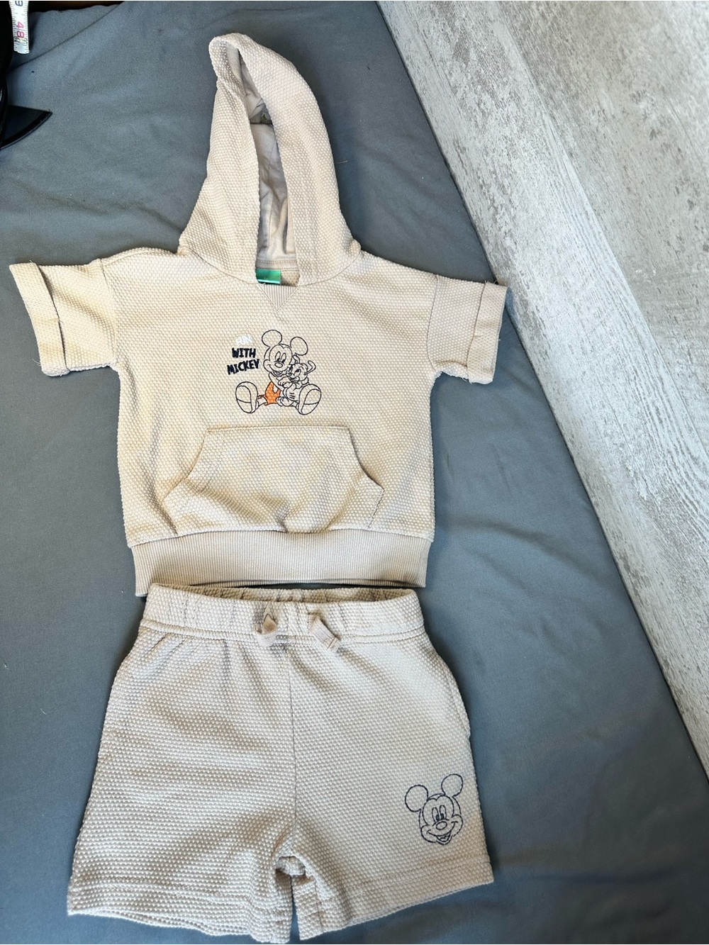 Disney Mickey Mouse Short Sleeve Hoodie and Shorts Lounge Set 6/9 months